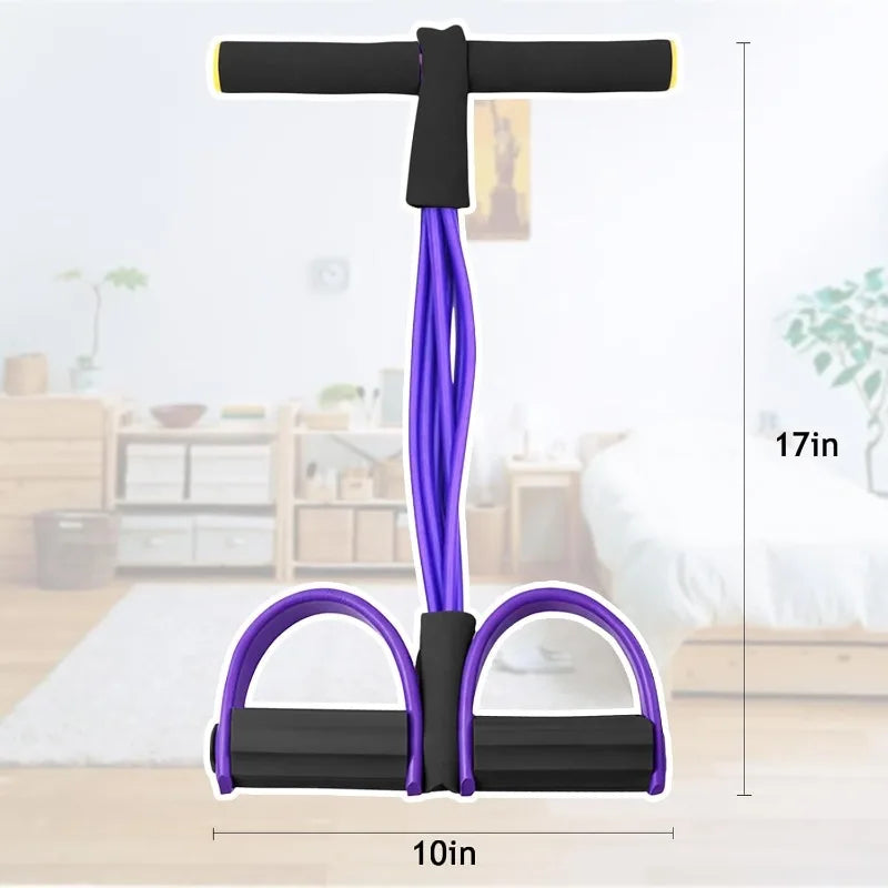 Pedal resistance bands set up in living room