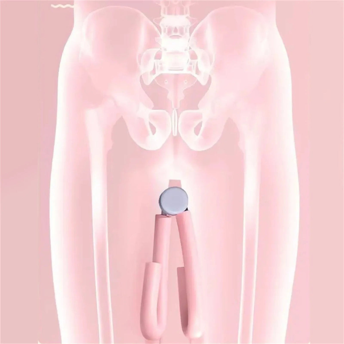 Diagram showing thigh exerciser used for hip and thigh targeting