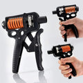 Hands using adjustable heavy gripper to demonstrate grip exercise