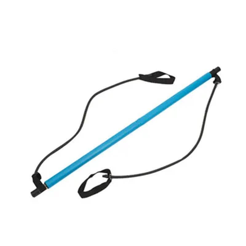 Portable pilates bar and resistance band in blue