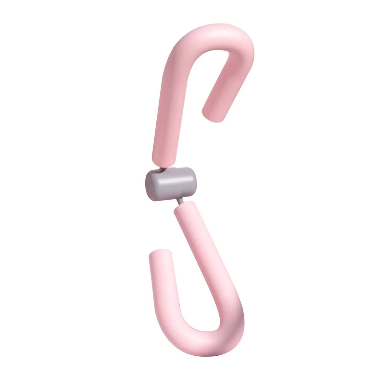 Pink thigh exerciser with spring and foam padded ends