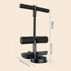 Close-up of sit-up bar suction cups gripping a smooth floor