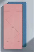 Pink non slip yoga mat with textured surface