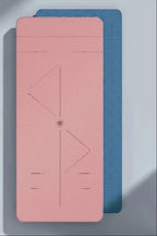 Pink non slip yoga mat with textured surface