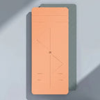 Orange non slip yoga mat with textured surface